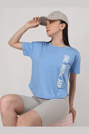 CHKOKKO Typography Printed Drop-Shoulder Sleeves Dry Fit Sports T-shirt