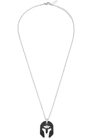 Police Men Stainless Steel Crystal Studded Necklace