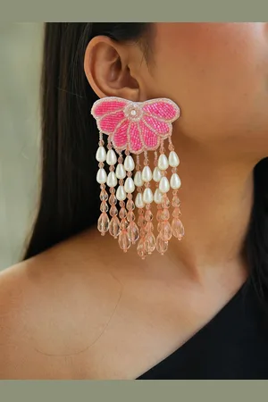 ISHKAARA Beaded Floral Drop Earrings
