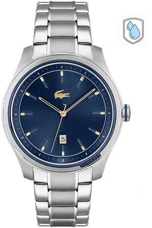 Lacoste MUSKETEER Men Blue Brass Solid Dial & Silver Bracelet Analogue Watch - 2011149
