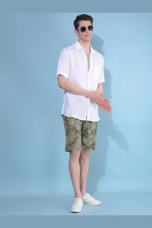 Crimsoune Club Classic Slim Fit Spread Collar Short Sleeves Casual Shirt