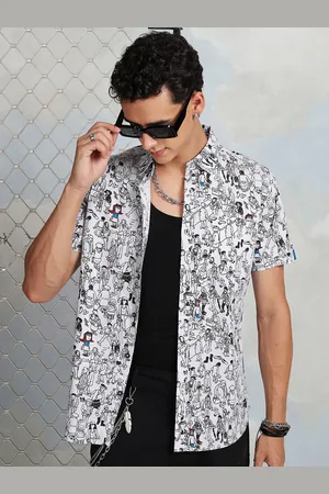 Highlander Adults-Men Regular Collar Half Sleeve Striper Shirt
