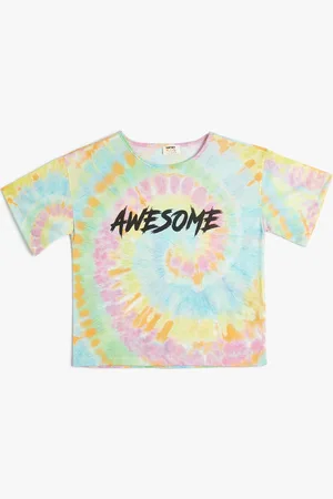 Koton Girls Tie and Dye Round Neck T-shirt