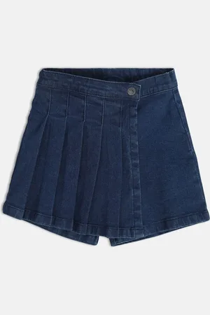 MINI KLUB Girls Mid Rise Denim Shorts