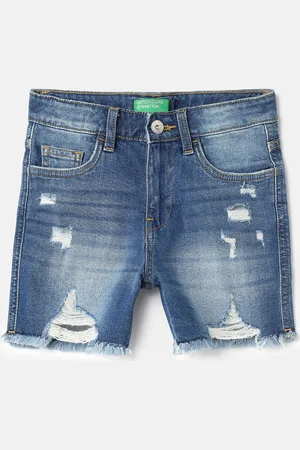 Benetton Girls Washed Denim Shorts