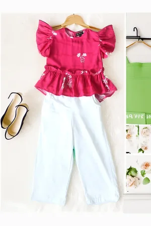 BAESD Girls Printed Cotton Top with Trousers