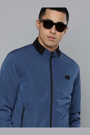 Flying Machine Men Navy Blue Bomber Jacket