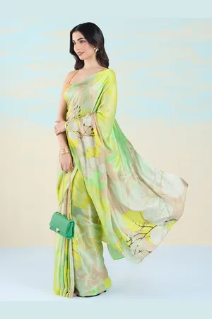Liva Floral Liva Saree With Blouse Piece