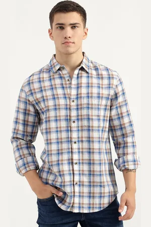 Benetton Men Tartan Checks Opaque Checked Casual Shirt
