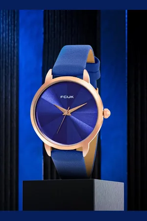 French Connection Women Textured Dial Leather Straps Analogue Watch FK00037A