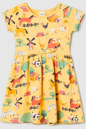 Max Collection Girls Conversational Printed Fit & Flare Dress