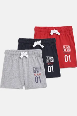 chicco Boys Pack Of 3 Typography Printed Cotton Shorts