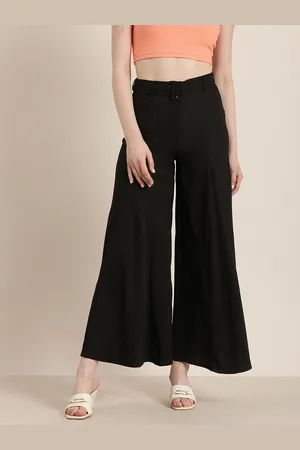 HERE&NOW Women High-Rise Wide Leg Parallel Trousers