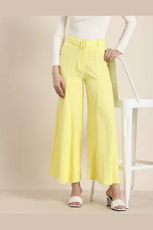 HERE&NOW Women High-Rise Wide Leg Parallel Trousers
