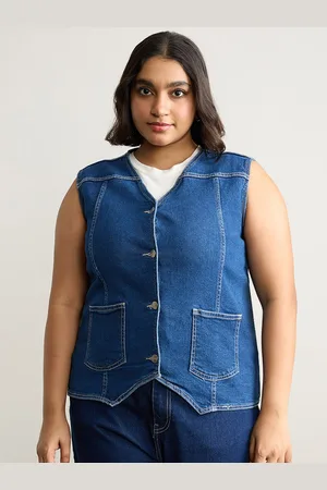 FREAKINS Washed Pure Cotton Denim Jacket