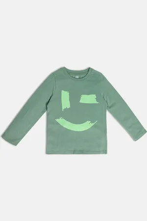 MINI KLUB Boys Abstract Printed Round Neck Long Sleeve Cotton T-shirt