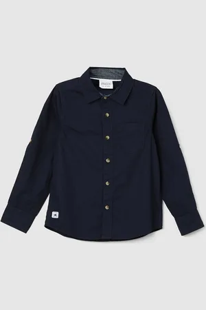 Max Collection Boys Roll-Up Sleeves Cotton Casual Shirt