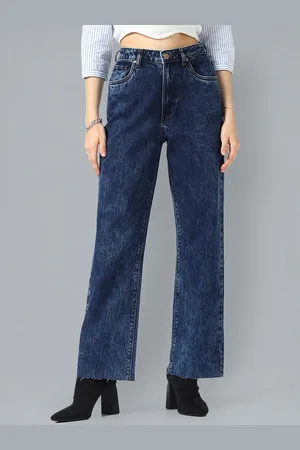 Flying Machine Women Straight Fit High-Rise Clean Look Light Fade Stretchable Jeans