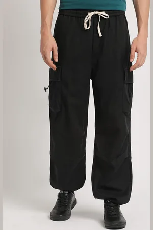 The Bear House Men Loose Fit Mid-Rise Parachute Trousers