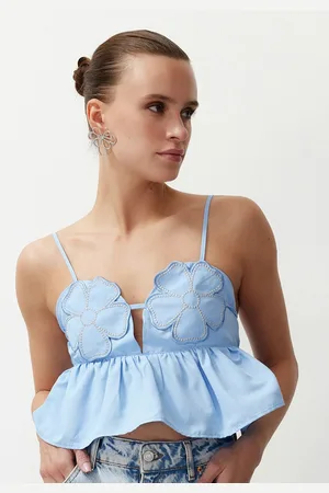 Trendyol Women Cotton Empire Crop Top