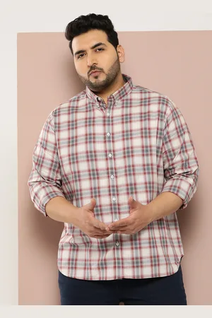 Sztori Men Plus Size Checked Pure Cotton Casual Shirt