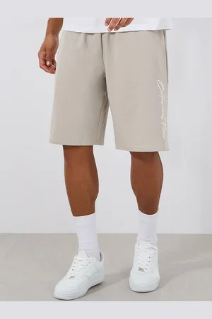 Styli Men Slogan Print Oversized Cotton Terry Shorts