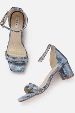 Elle Printed Embellished Party Block Sandals