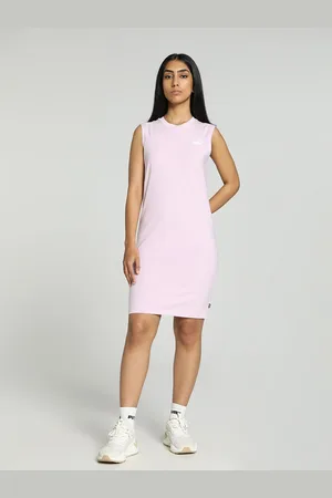 PUMA Round Neck Sleeveless Cotton Sheath Dress