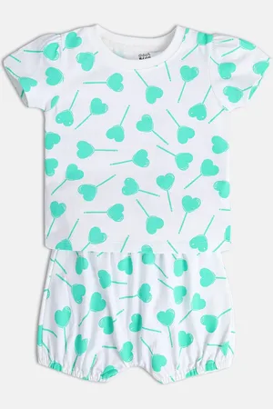 MINI KLUB Girls Printed T-shirt with Shorts