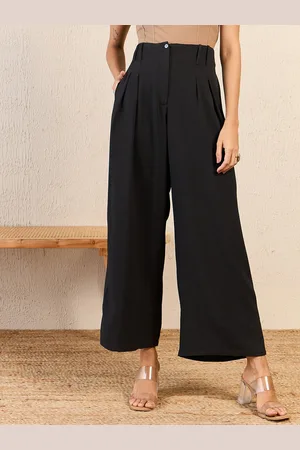 kibo Women Relaxed Loose Fit High-Rise Pleated Trousers