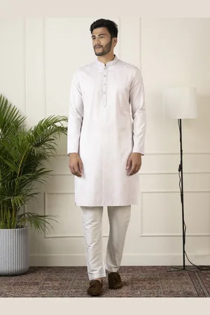 TheEthnic.Co Mandarin Collar Regular Straight Kurta With Trousers
