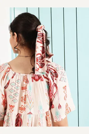 ATHENA Nude-Coloured Ikat Printed Scarf