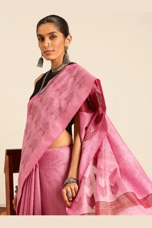 Taavi Woven Design Silk Blend Handloom Bhagalpuri Saree