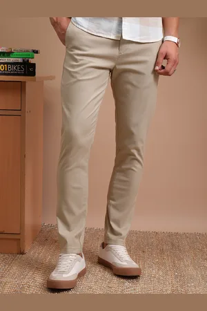 LocoMotive Men Mid Rise Slim Full Length Cotton Trousers