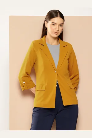 Chemistry Shoulder Padded Single-Breasted Blazer