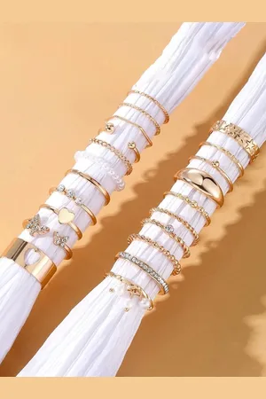 Jewels Galaxy Set Of 21 Gold-Plated Stackable Rings