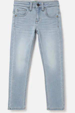 Benetton Boys Slim Fit Clean Look Light Fade Jeans