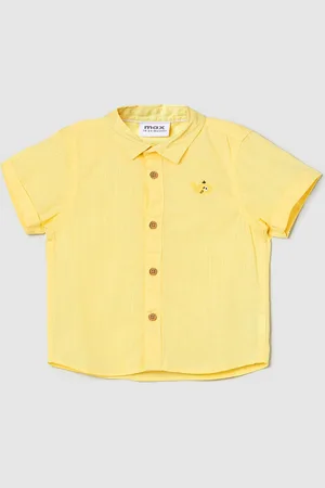 Max Collection Boys Spread Collar Short Sleeves Cotton Casual Shirt