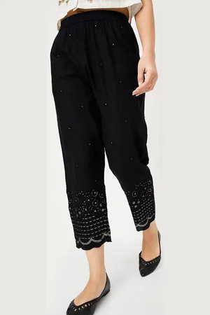Max Collection Women Floral Embroidered Cotton Trouser