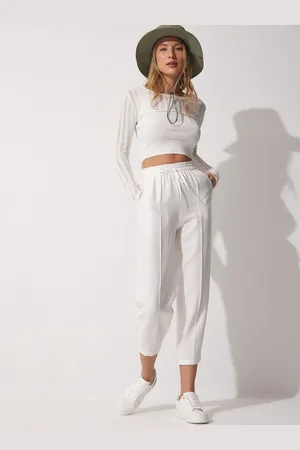 Happiness istanbul Women Linen Joggers Trousers