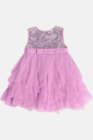 MINI KLUB Infants Girls Embellished Round Neck Fit & Flare Dress