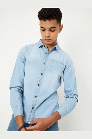 Max Collection Boys Spread Collar Long Sleeves Pure Cotton Casual Shirt
