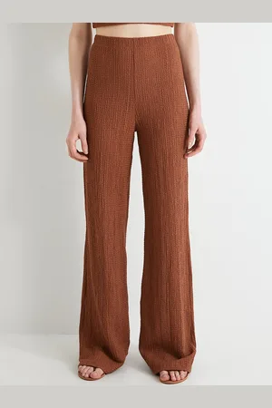 Koton Women Straight Fit Mid-Rise Bootcut Trousers