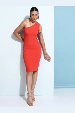 Tokyo Talkies Orange One Shoulder Bodycon Dress