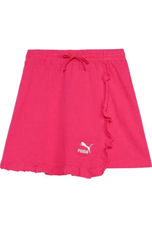 PUMA Ruffles Girls Brand Logo Printed Pure Cotton Mini Skirt