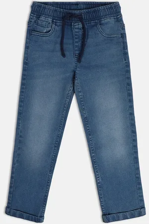 MINI KLUB Boys Mid-Rise Dark Shade Light Fade Clean Look Stretchable Jeans