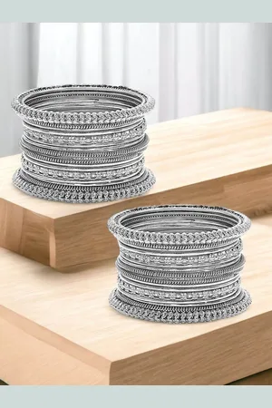Sangria Set Of 32 Metal Oxidised Bangles