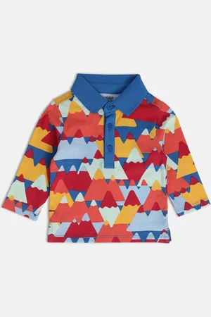 MINI KLUB Boys Graphic Printed Polo Collar Pure Cotton Casual T-shirt