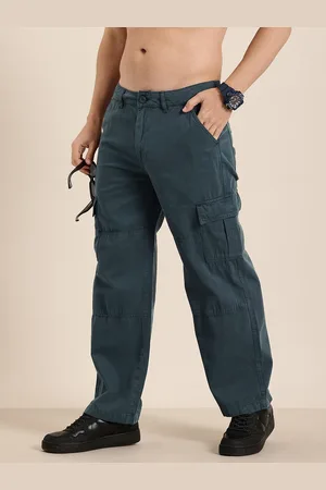 HERE&NOW Men Pure Cotton Straight Fit Cargos Trousers