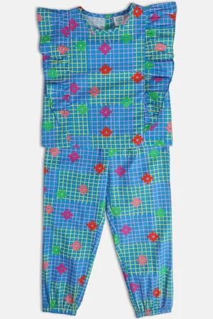MINI KLUB Girls Printed Top With Pyjamas